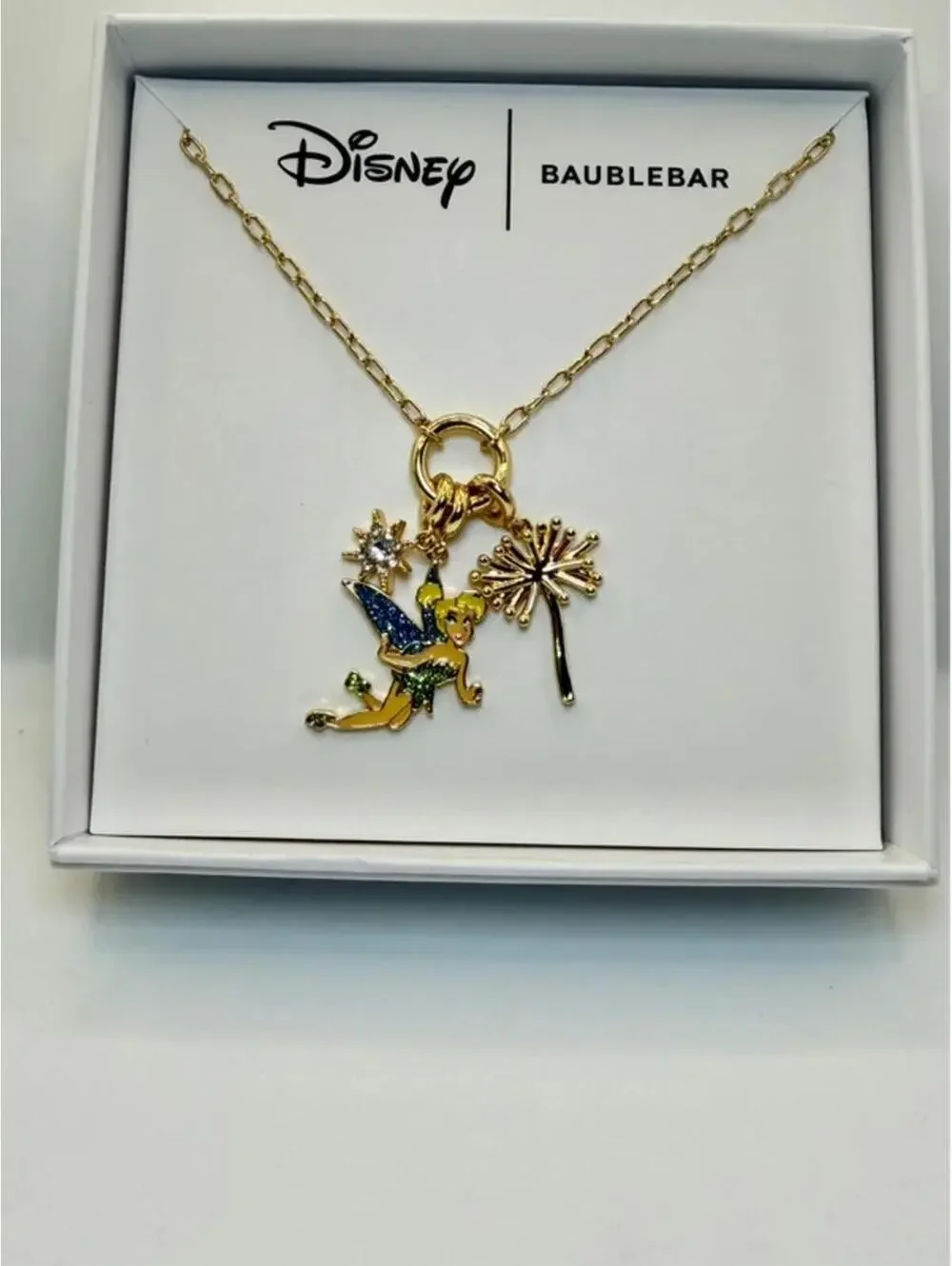 BaubleBar Tinker bell Disney Necklace NIB